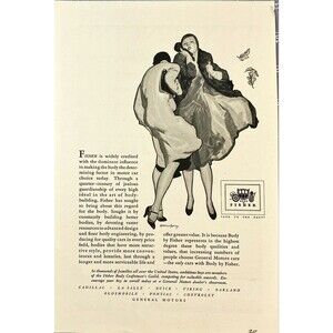 GM Body by Fisher "Reason the body is a factor for motor car choice" Vtg Ad 1930